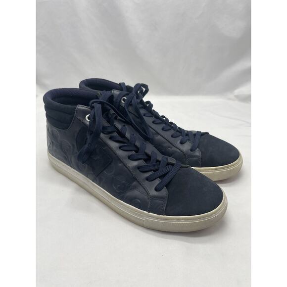 GFore Men 10 Debossed Quarter G Twilight Blue Leather Street Chukka Sneakers - Picture 1 of 13